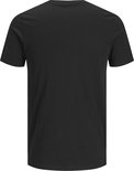 Zwart T-shirt met ronde hals, van achteren gezien.