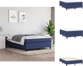 vidaXL Boxspringbed - Blauw - 203 x 140 x 35 cm - Pocketvering matras - Bed