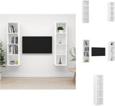 vidaXL Televisiewandmeubelset tv-meubel - 37 x 37 x 142.5 cm - wit spaanplaat - Kast