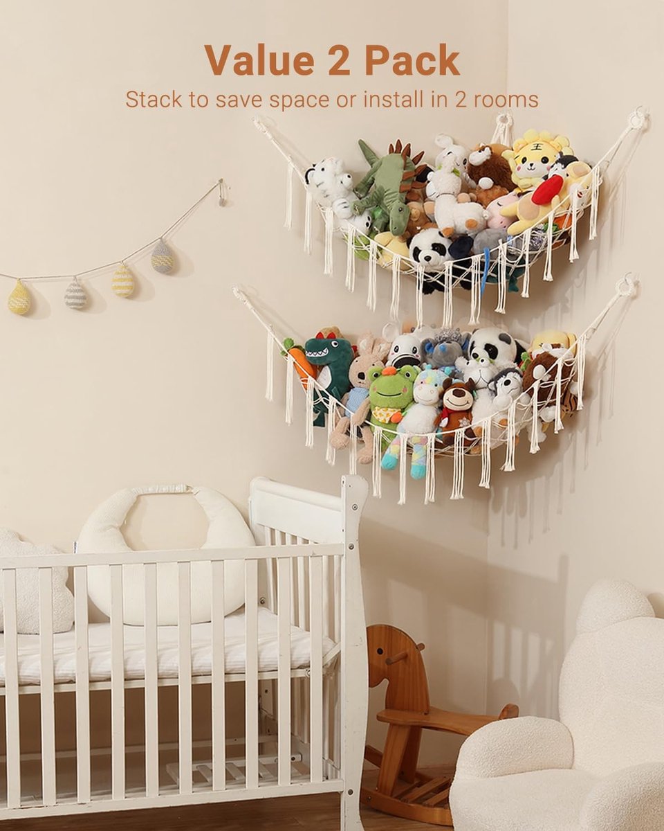 Macramé Hangmat Net Speelgoed Opslag Boho Decor Kinderkamer Speelgoed