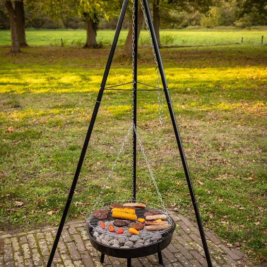 Esschert Design - BBQ vuurschaal met driepoot en grillrooster Authentiek buiten koken start hier! van Esschert Design — afbeelding 4