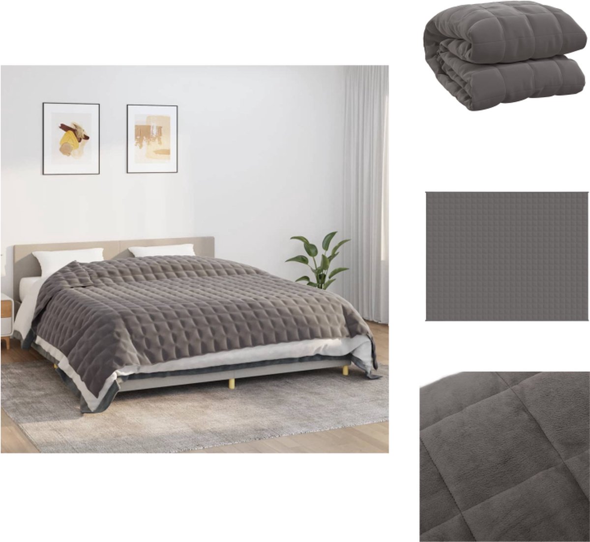 vidaXL - Verzwaringsdeken - 235x290 - cm - 11 - kg - stof - grijs
