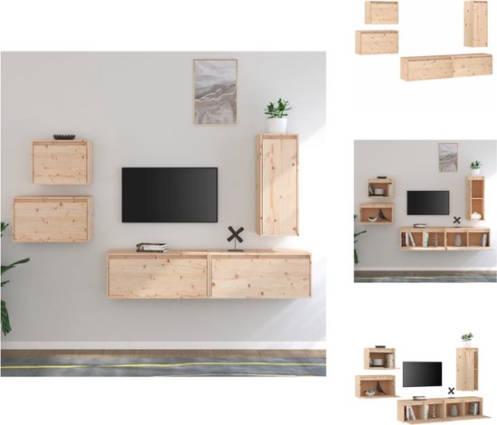 vidaXL Televisiekasten - Hangkasten - Massief grenenhout - Trendy design - 80 x 30 x 35 cm - 30 x 30 x 80 cm - 45 x 30 x 35 cm - 60 x 30 x 35 cm - Kast