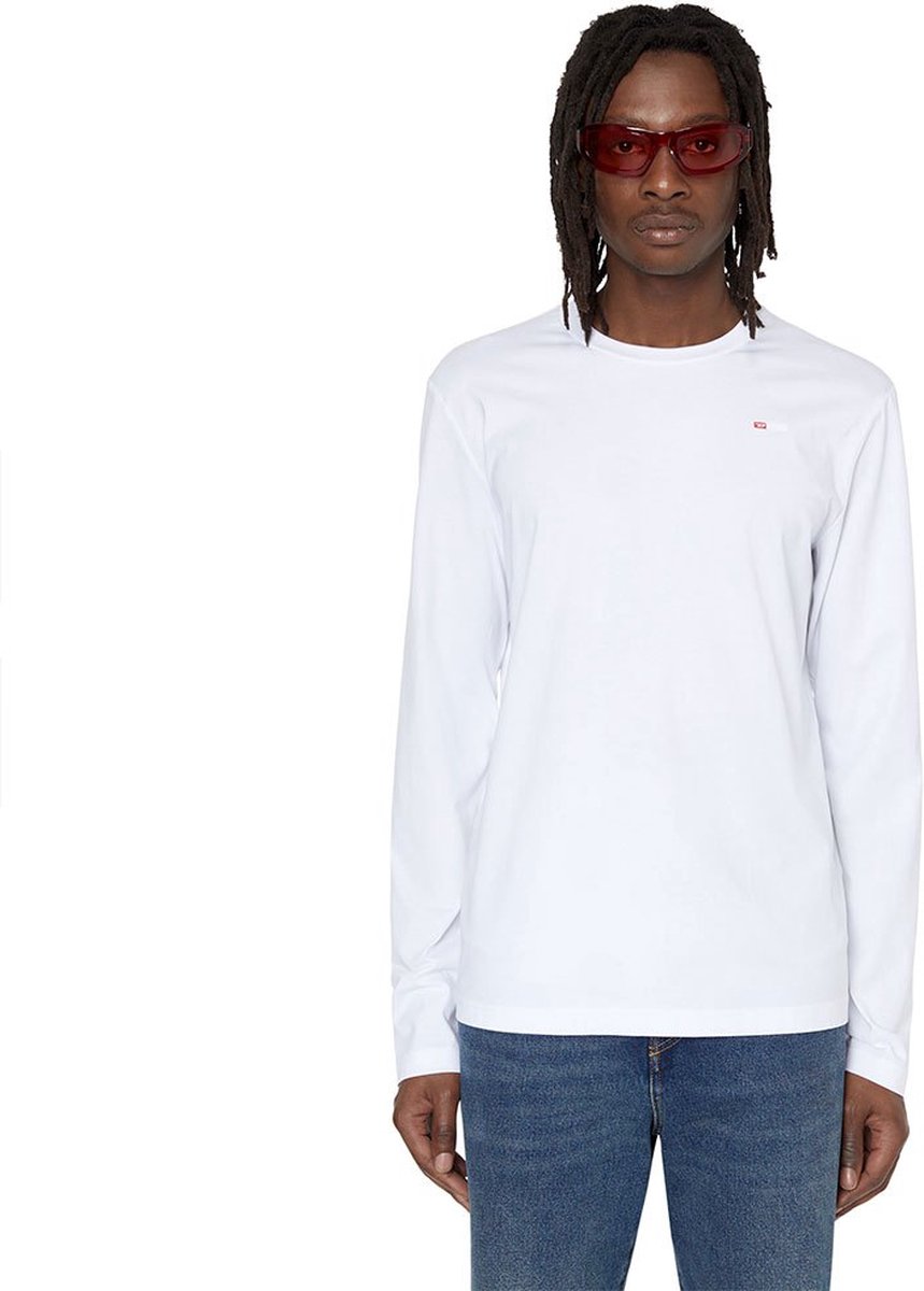 Diesel Diegor Microdiv T-shirt Met Lange Mouwen Man Wit
