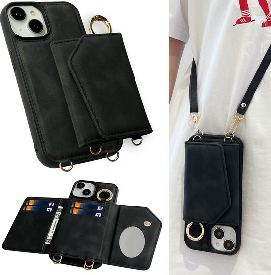 Casemania Hoesje Geschikt voor Apple iPhone 15 Charcoal Gray Luxe Back Cover 2 in 1... bol