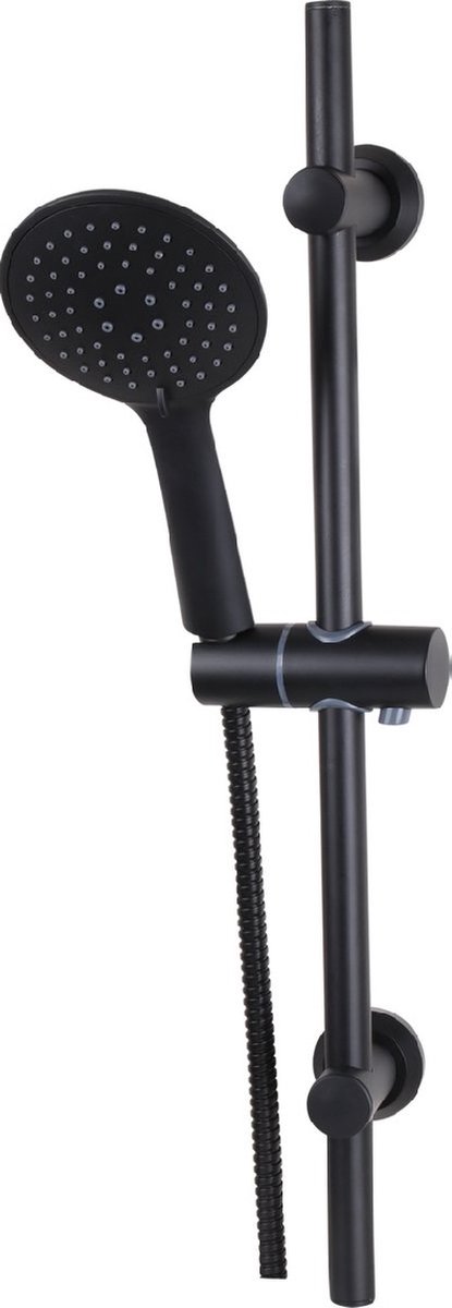 EDMONDO Doucheset met Handdouche - 3 standen - Zwart mat - 54 cm Glijstang - Doucheslang 150 cm - Complete Glijstangset
