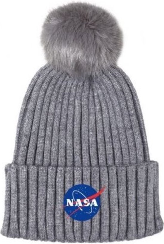 Nasa Gebreide Muts met geborduurde NASA patch - Wintermuts - Maat 54