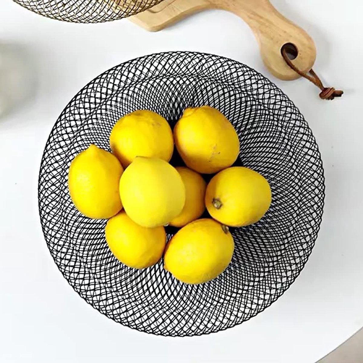 Porte Panier à Fruits Avec Couvercle Corbeille à Fruits En Métal Avec Couvercle - Design Maille, Ventilation - Cuisine, Déco (Rouge) Décoration Cuisine Vintage