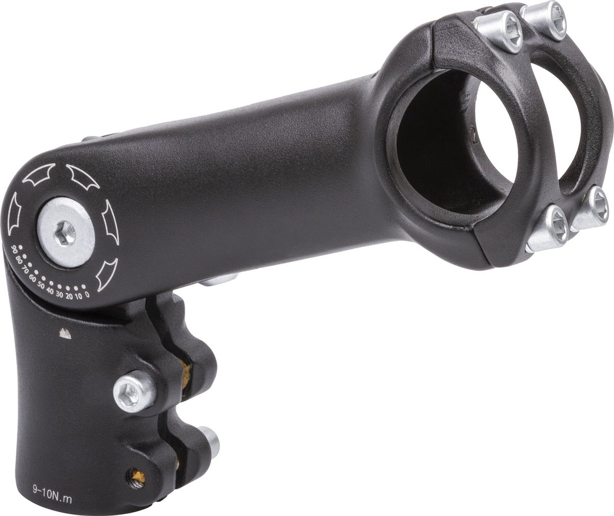 M-Wave Verstelbare stuurpen - 0-90° hoek - 110 mm lengte - Ø 31,8 mm klem - Zwart