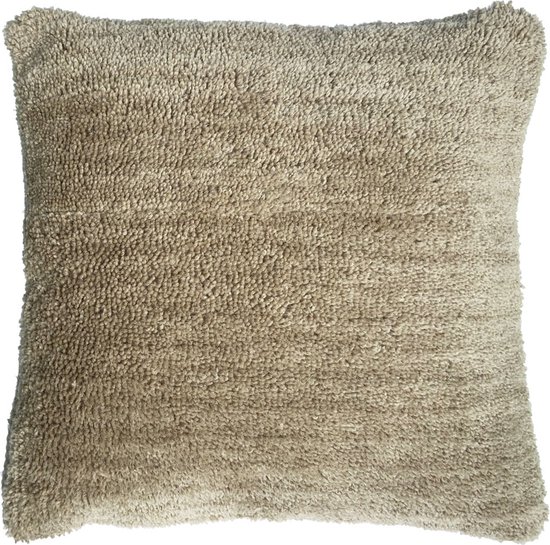 Tufted solid cushion cocoon beige