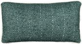 Pine green structure recycled wool rectangle cushion