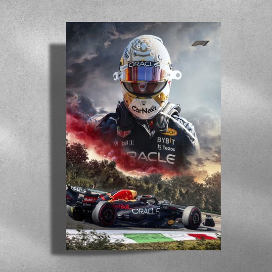Max Verstappen - Metalen Poster 40x60cm - Winner Italie GP - Formule1