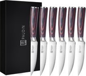 PAUDIN S3 Couteaux à steak Professionnels - Set de 6 Pièces - Motif Damas