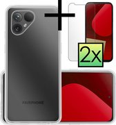 Hoes Geschikt voor Fairphone 5 Hoesje Cover Siliconen Back Case Hoes Met 2x Screenprotector - Transparant