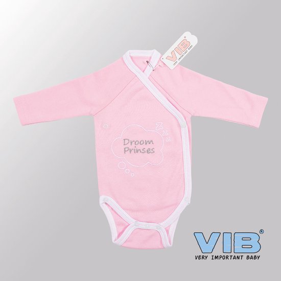 VIB® - Rompertje Luxe Katoen - Droom Prinses (Roze-Wit) - Babykleertjes - Baby cadeau
