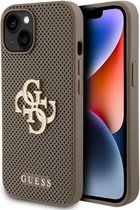 Guess Perforated 4G Back Case - Geschikt voor Apple iPhone 15 (6.1") - Taupe