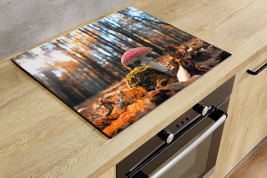 Protection induction - Champignon rouge - 82x52 cm - Protection induction - Plaque de cuisson induction - Tapis induction - Antidérapant - Décoration Cuisine - Accessoires de vêtements pour bébé de Cuisine