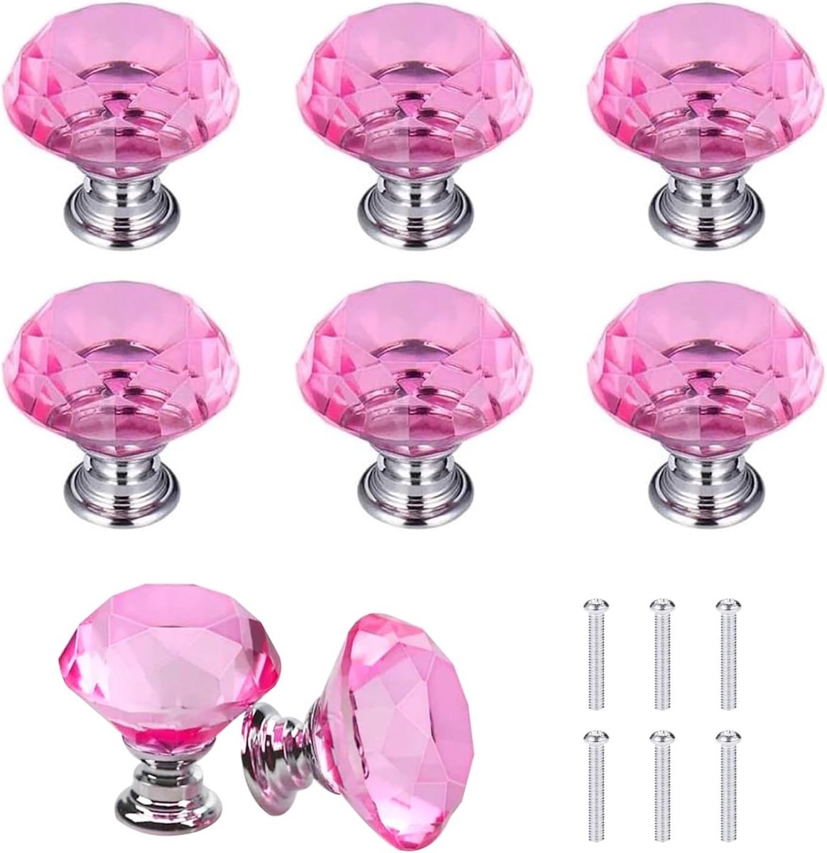 Deurknoppen 30 mm Gouden voet Crystal
