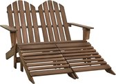 The Living Store Adirondack Stoel Bruin - Massief Vurenhout - 119.5 x 147.5 x 89.5 cm - 110 kg Draagvermogen