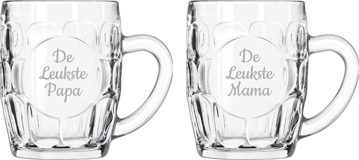 Gegraveerde Bierpul 55cl De Leukste Mama-De Leukste Papa