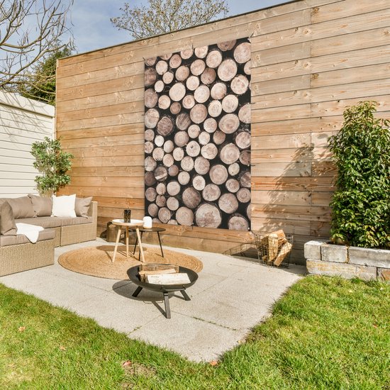 Décoration murale Troncs d'arbres - Hiver - Nature - 120x180 cm - Poster de jardin - Toile de jardin - Poster extérieur