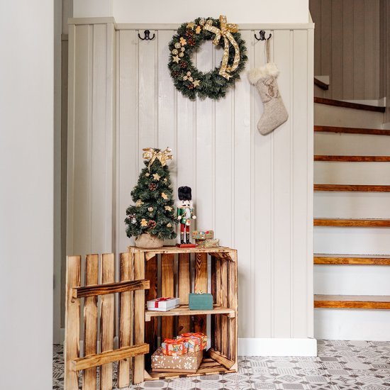 Creative Home Kerstkrans Kunstmatige Adventskrans Beige Crème Ronde
