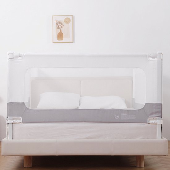 CUTE & KEPPE Barrière de lit - 160 cm de long, max 70 cm de haut - Barrière de lit réglable - Protection contre les chutes du bord du Lit des Enfants