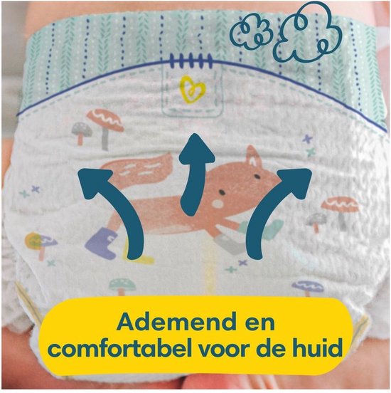 Pampers Couches Harmonie Taille 2 (4-8 kg), 144 Couches Bébé, Méga