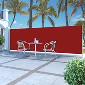 The Living Store Zijscherm Trendy Polyester Rood - 160 x (0-500) cm - UV- en Scheurbestendig