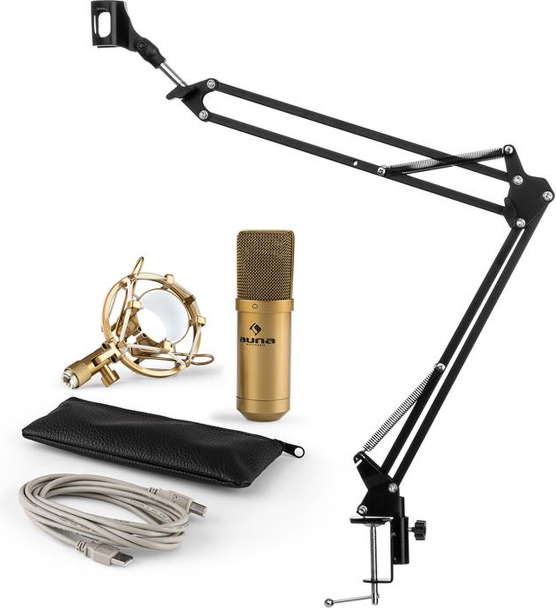 MIC-900G USB microfoonset V3 condensatormicrofoon + microfoonarm Nier goud