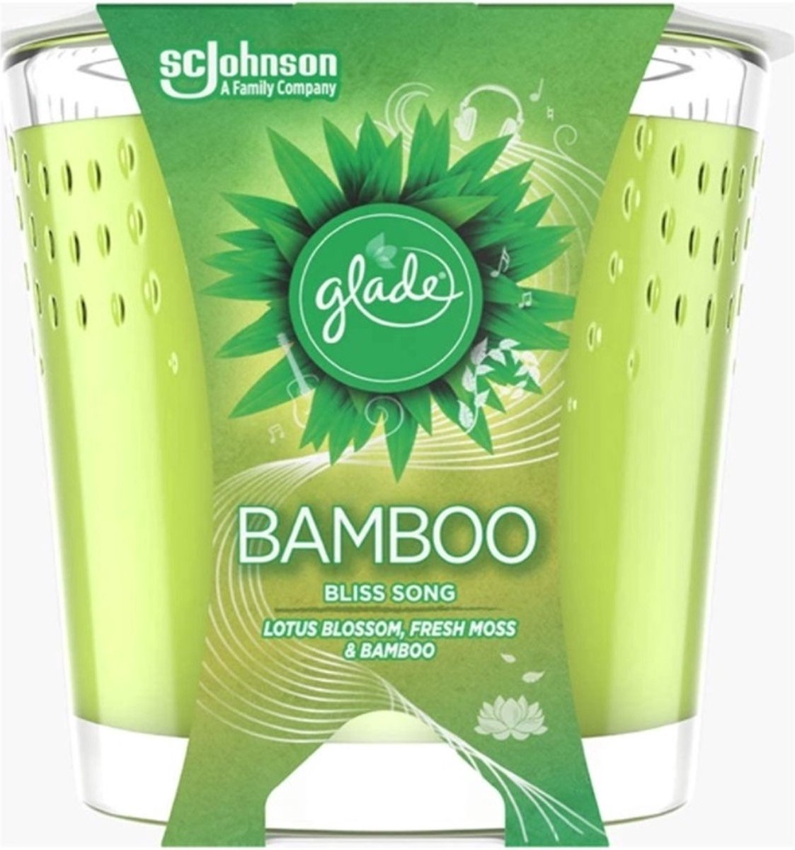 Glade Geurkaars  Bamboo Bliss Song 129 gr. - Fotolijst - Voordeelverpakking 6 stuks