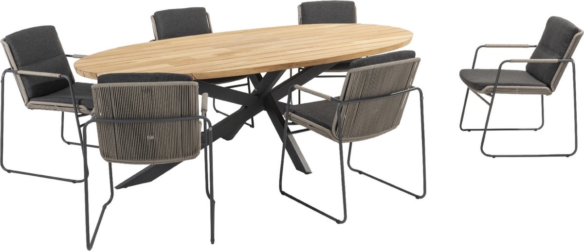 Taste Parma/Prado Ellips ovale tuinset - 7-delig - stapelbaar