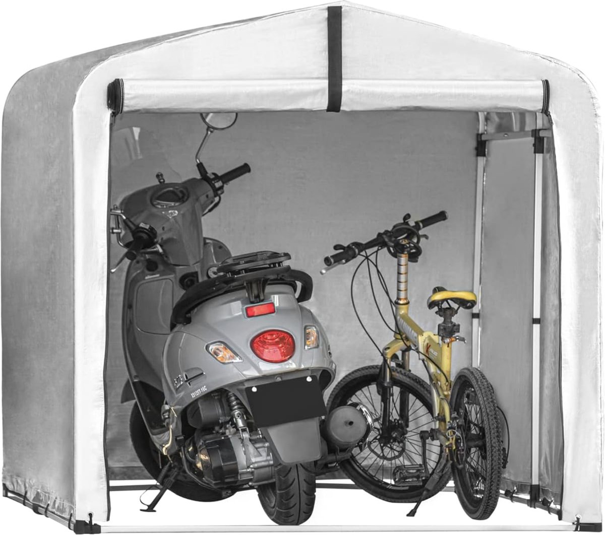 Mara Fiets Garage - Fietstent - Garage - Multifunctioneel - Bike Shelter - Zilver - Polyethyleen Aluminium - 159 x 165 x 219 cm