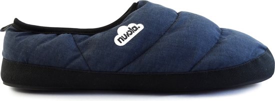 Pantoufle Nuvola bleu marine avec doublure blanche et logo. Doublure douce.