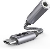 MMOBIEL USB-C naar 3.5mm TRRS Hoofdtelefoon Jack Adapter – 32Bit / 384Khz - USB-C naar AUX Adapter Kabel Geschikt voor Samsung Galaxy S23 / S22, iPad, MacBook, iPhone 15, Pixel 8 en meer – Aluminium