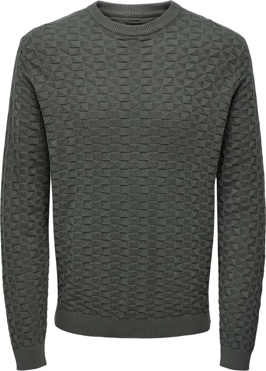 ONLY & SONS ONSKALLE REG 12 STRUC CREW KNIT NOOS Heren Trui - Maat S