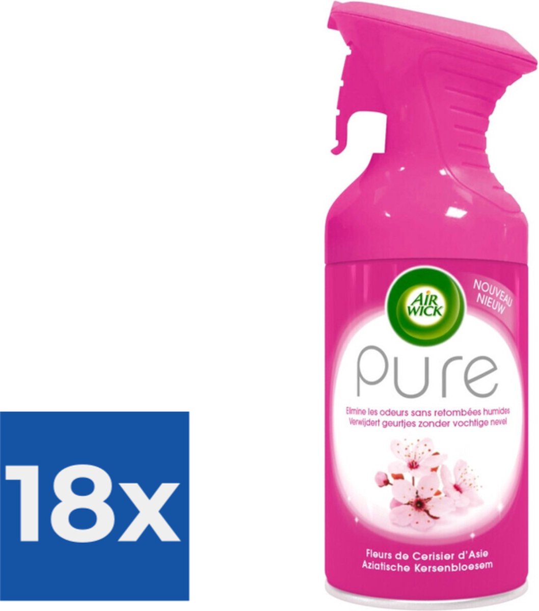 Air Wick - Luchtverfrisser - Spray - Aziatische Kersenbloesem - 250ml - Voordeelverpakking 18 stuks