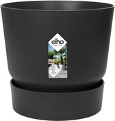 Elho Greenville Rond 30 - Grote Bloempot voor Buiten met Waterreservoir - 100% Gerecycled Plastic - Ø 29.5 x H 27.8 cm - Zwart