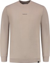 Purewhite - Heren Slim fit Sweaters Crewneck LS - Taupe - Maat L