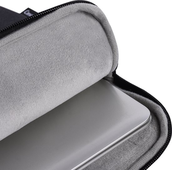 Laptophoes 13 Inch XV – Laptop Sleeve met Extra Vakken - Geschikt voor Macbook Air & Pro - Zwart - Canvas Artisan