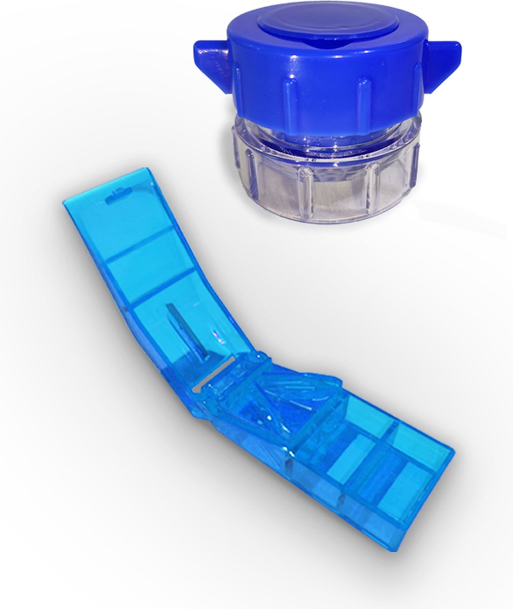 Goedkoopste PillMeds Sets - Pillensnijder - Pillenvergruizer - Met ingebouwde opslagvakje - Blauw