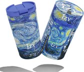 Gourde IZY - Van Gogh - Nuit Starry - Don inclus - Tasse à café à emporter - Tasse thermos - Acier inoxydable - tiède pendant 6 heures - 350 ml