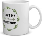 Akyol - i love my bonusmom koffiemok - theemok - Mama - liefste bonusmoeder - moeder cadeautjes - moederdag - verjaardag - geschenk - kado - 350 ML inhoud