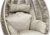 Luna Home Egg Hangstoel – Hangstoel met standaard – Voor Binnen en Buiten – Incl. Kussens & Beschermhoes – Egg Chair – Cocoon – Ei Stoel – tot 150kg – Crème