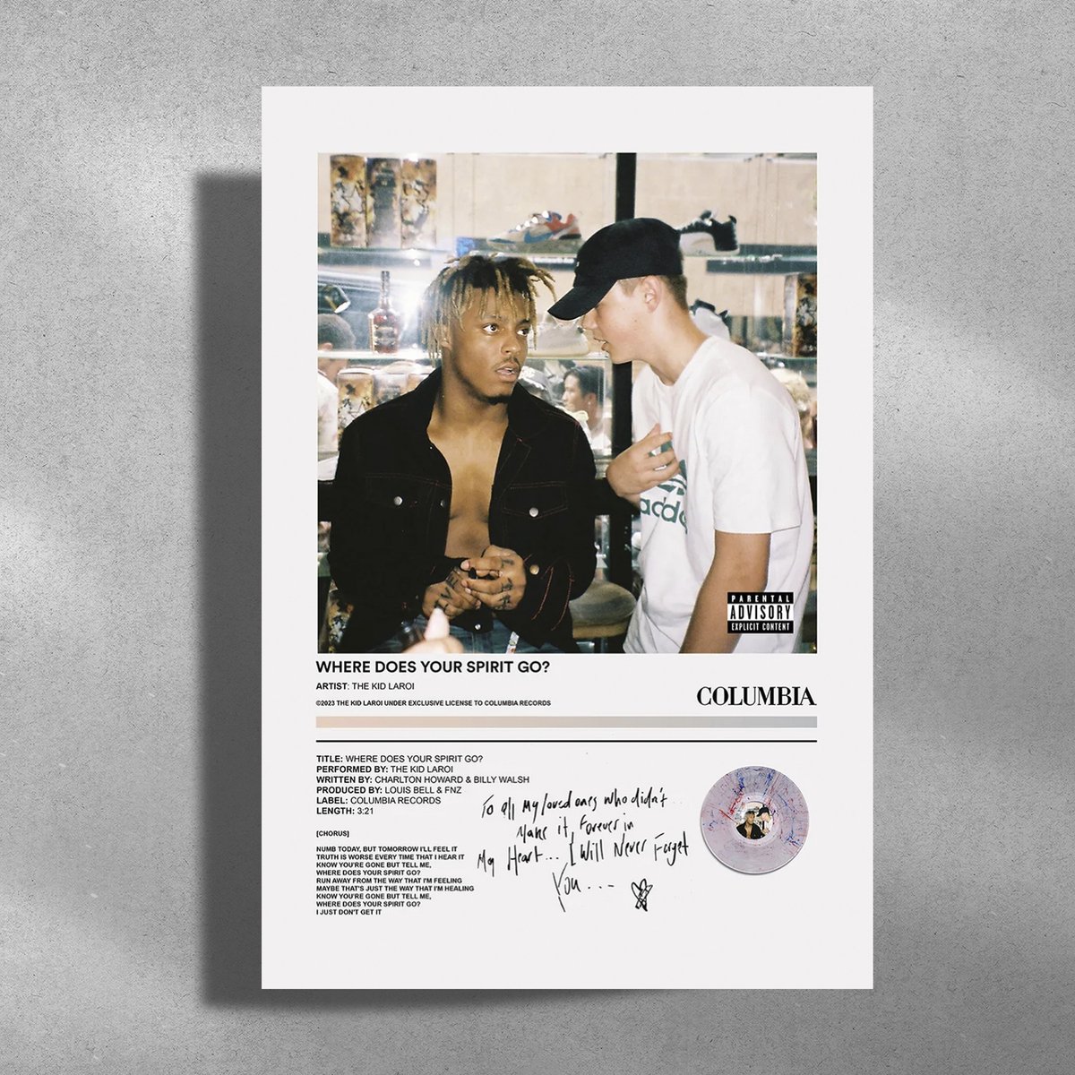 The Kid Laroi & Juice WRLD - Where does your spirit go - Metalen poster 30x40cm