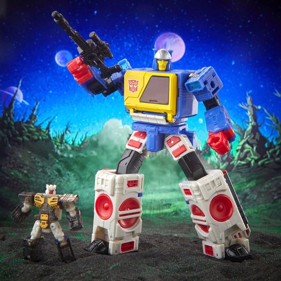 Transformers Generations Legacy Evolution Voyager Class figurine articulée Twincast et Autobot Rewind 18 cm