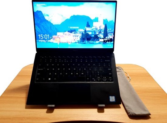 Laptop Standaard - Verstelbaar en Opvouwbaar - Aluminium Laptop en Tablet Houder met Opbergzakje - Merkloos