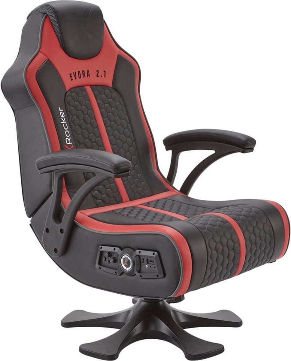 X-Rocker Evora 2.1 Gaming Stoel Draadloos Zwart Rood