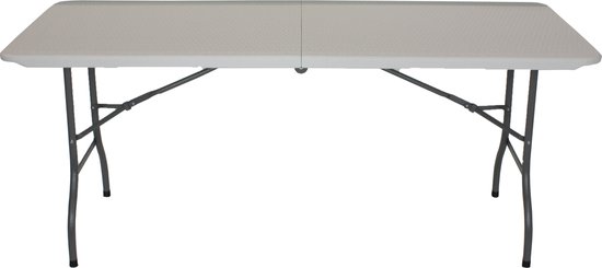 Lowander inklapbare tafel 180x70 cm - Klaptafel | Vouwtafel | Campingtafel - Extra stabiel - Wit