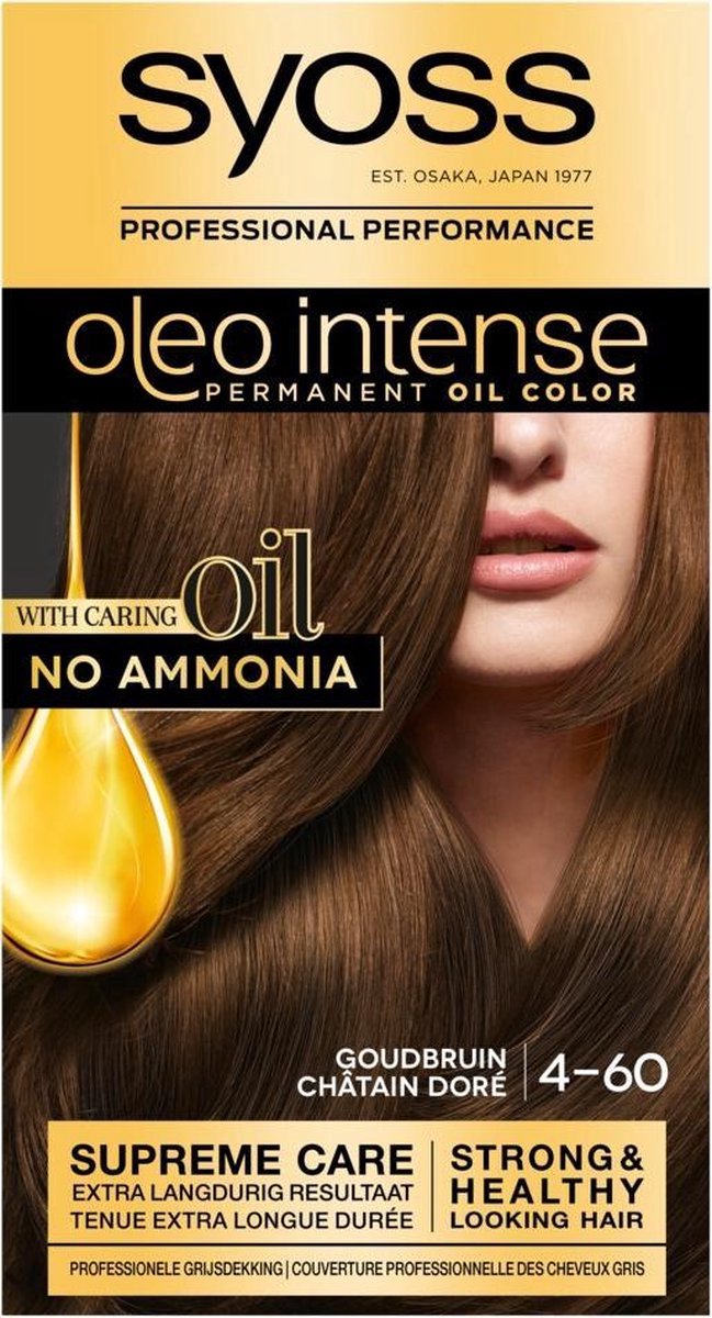 Syoss Oleo Intense - Haarverf - 4-60 - Goudbruin - 115ml x 12